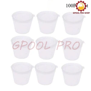 100Pcs/Set Containers Clear Boxes + Lids Small Plastic Sauce Cups Food Storage - Picture 1 of 8