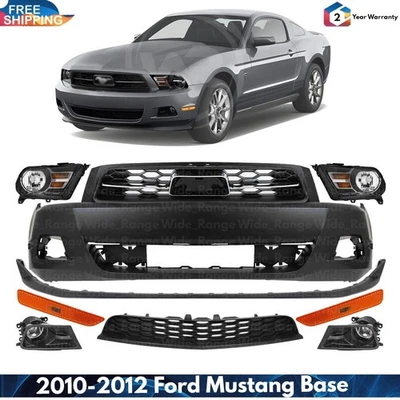Front Bumper Cover Fascia Paintable & Grille Kit For 2010-2012 Ford Mustang Base Foto 1 de 4