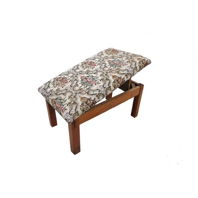 Banqueta estofada inglesa antiga - Ajustável - Imagem 1 de 4