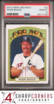 2013 TOPPS ARCHIVES #32 WADE BOGGS HOF PSA 10 - Image 1 of 3