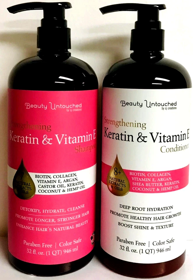 BEAUTY UNTOUCHED KERATIN & VITAMIN E SHAMPOO + CONDITIONER 32 fl.oz each NEW!! - Image 1 of 1