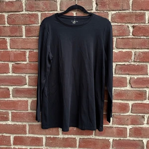 Camiseta Eileen Fisher Algodón Orgánico Jersey Manga Larga Negra Pequeña NUEVA - Imagen 1 de 8