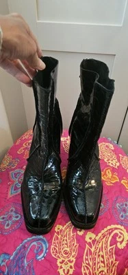 Кожаные ботинки Halo Patent с эффектом крокодила Topshop размер 6 - Изображение 1 из 4