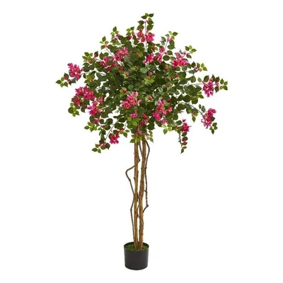 Nearly Natural 66" Bougainvillea Artificial Tree in Pink/Black - Image 1 of 3