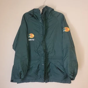 Bass Pro Shops Gore-Tex Jacket Mens Large Green Rain Coat Waterproof Hooded - Picture 1 of 13