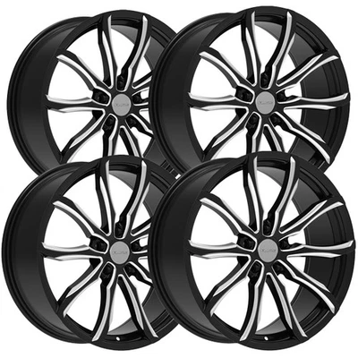 (Set of 4) Elure 51 20x8.5 5x120 +35mm Black/Milled Wheels Rims 20" Inch - Image 1 of 4