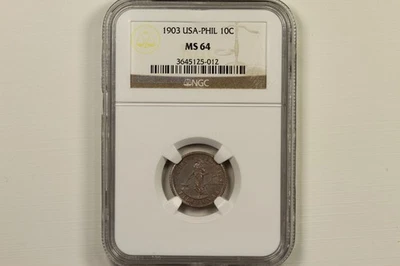 1903 Philippines 10 Centavos NGC MS64 - Image 1 of 4