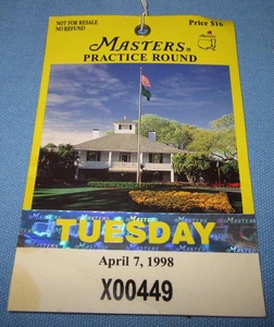 Masters Golf Tournament Practice Round Badge ~ Tuesday April 7, 1998 - Picture 1 of 3