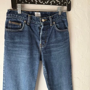 CK Calvin Klein Jeans Vintage 90s Size 3 Button Fly Low Rise Straight Leg Jeans - Picture 1 of 9