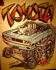 TOYOTA STREET KILLER VINTAGE AÑOS 70 CLÁSICO MUSCLE CAR HIERRO EN TRANSFERENCIA B-10 - Imagen 1 de 2