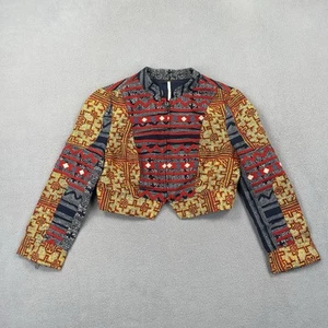 Chaqueta Free People Mujer’s 0 Bordada Boho Cremallera Completa Recortada Festival Artista - Imagen 1 de 15