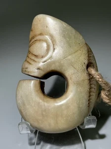 3.5'' Top Collect China Hongshan Culture Old Jade Pig Dragon Pendant Statue - Picture 1 of 8