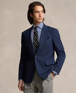 Polo Ralph Lauren Sport Coat Men's 42S Navy Modern Fit Tweed Cotton/Linen - Picture 1 of 7