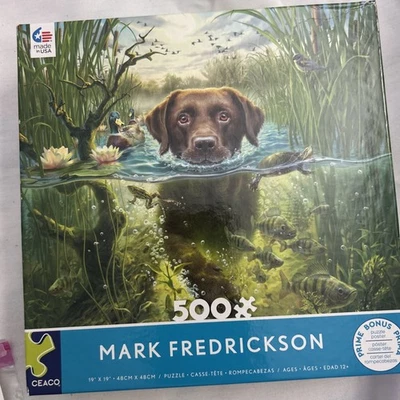 Ceaco - Mark Fredrickson - Chocolate Lab - 500 Piece Jigsaw Puzzle With Poster - Image 1 of 4