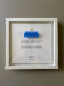 Apple Employee Five 5 Year Service Award Framed Glass Plaque Signed Tim Cook CEO - Picture 1 of 15