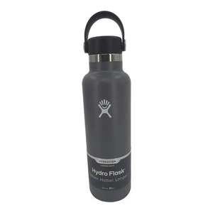 Hydro Flask Aqua Drinking Bottle Wide Mouth Flex Cap Size 21 Oz 621 mL Gray - Picture 1 of 6