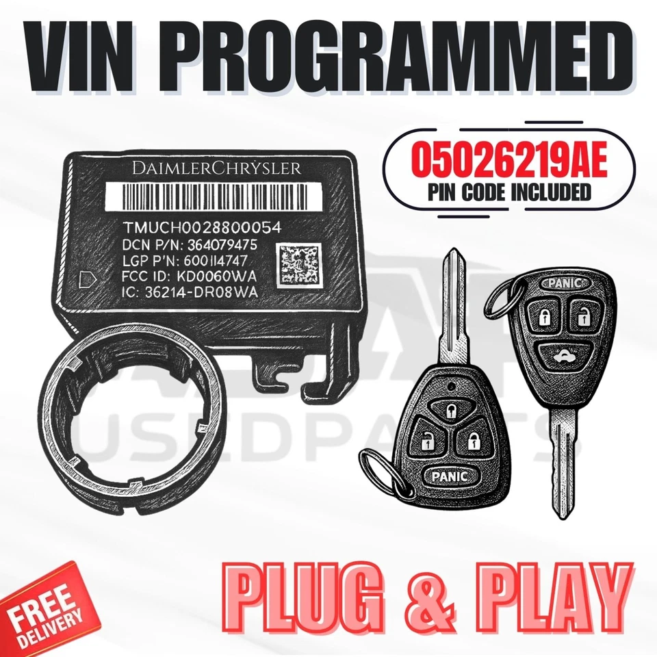 📍 INMOVILIZADOR PLUG & PLAY PROGRAMADO VIN DODGE RAM 1500 2008 05026219AE 📍 Foto 1 de 1