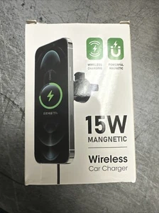 15W Wireless Fast Charger Car Air Vent Magnetic Mount Holder With USB-C White - Picture 1 of 7