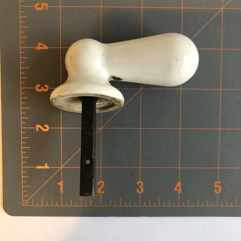 Rare Vintage Sink Faucet or DOOR Ceramic Porcelain Chunky Knob Handle Cover