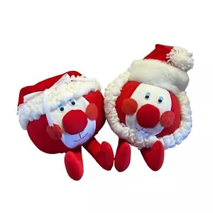 Vintage Weihnachten Plüsch Handarbeit Weihnachtsmann Frau Claus 70er EUC EICHE Unikat - Bild 1 von 14
