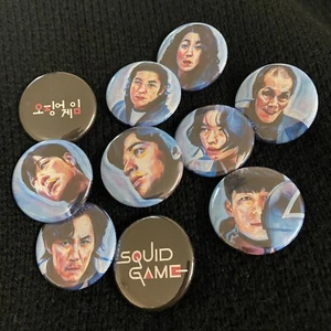 Paquete de 10 botones de juego de calamar Netflix - Imagen 1 de 2
