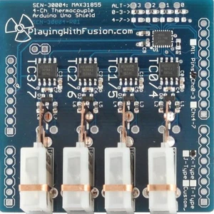 Quad MAX31855 J-type Thermocouple Interface, Arduino Shield - Picture 1 of 8
