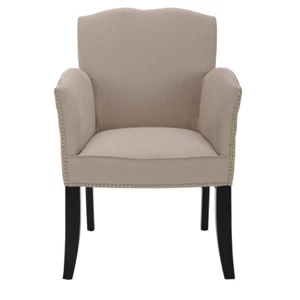 SAFAVIEH Rachel Arm Chair With Silver Nail Head | Taupe | - Picture 1 of 4