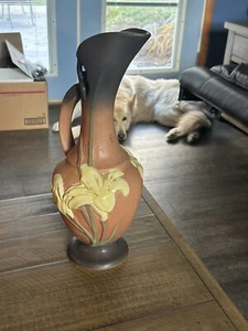 Vintage Reproduction - Roseville Pottery ~ Zephyr Lily Ewer Vase/Pitcher 24-15 - Picture 1 of 13