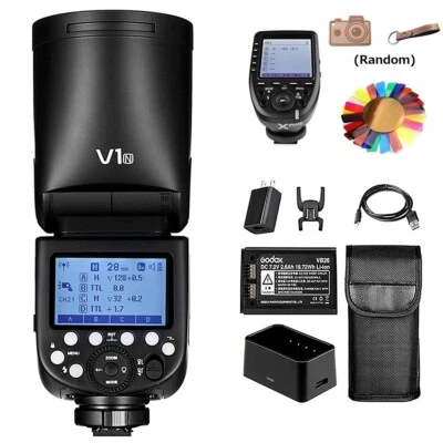 Godox V1-N TTL Speedlight Round Head Camera Flash + XPro-N Trigger for Nikon - Image 1 of 4