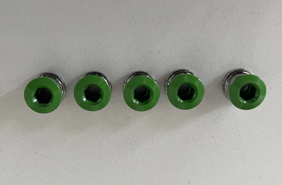 OLD SCHOOL BMX NEW POWER DISC CHAINRING Fixing BOLTS GT GREEN STEEL SINGLE GEAR - Image 1 of 1