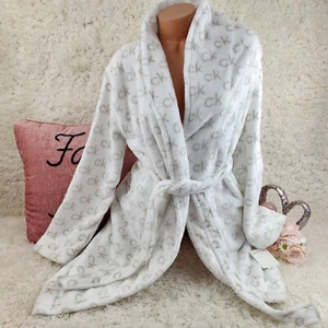 NWT CALVIN KLEIN XSMALL Ivory Plush Robe Cozy !!!! - Picture 1 of 6