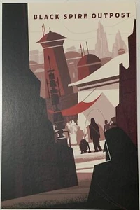 Postal Chewie Disneyland Star Wars Galaxy's Edge Black Spire Outpost R2-D2 - Imagen 1 de 2