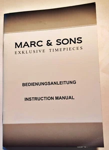 Marc & Sons User Manual Warranty Automatic Movement and Miyota 9100 Movement - Picture 1 of 1