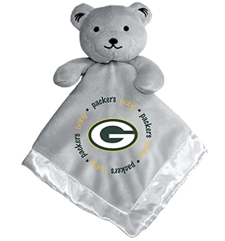 Green Bay Packers Baby Security Bear Blanket, NFL Licensed 14 X 14 Gray Cover