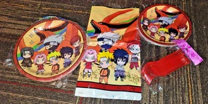 new NARUTO SHIPPUDEN anime BIRTHDAY PARTY SUPPLIES LOT plates tablecloth forks - Picture 1 of 1