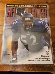 BALTIMORE RAVENS 2000 NFL INSIDER PROGRAM NOVEMBER 19 2000 RAY LEWIS COVER - Picture 1 of 1