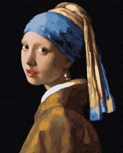 Malen nach Zahlen Holzrahmen Jan Vermeer. Mädchen mit einer Perlenperle - Bild 1 von 12