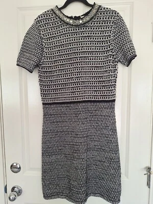 Vestido de tweed com franjas enfeitadas TORY BURCH, grande - Imagem 1 de 4