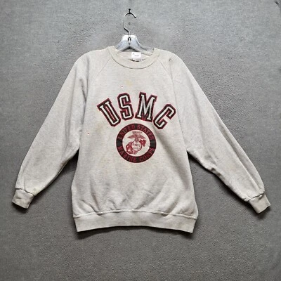 Sudadera DE COLECCIÓN USMC Hombres Grande Gris Años 80 Cuerpo de Marines de los Estados Unidos LEER Foto 1 de 4