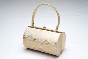 QUERIDO BOLSO DE MANO JAPONÉS VAINILLA KIMONO ESMALTE VINTAGE AUTÉNTICO HECHO EN JAPÓN - Imagen 1 de 7
