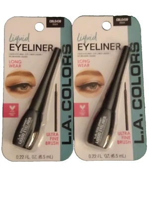 2 L.A. Colors BLACK Liquid Eyeliner Long Wear Ultra Fine Brush CBLE430 BLACK - Image 1 of 2