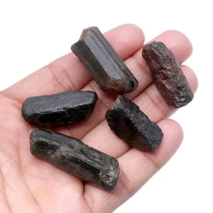 5 Pieces Lot Natural Black Tourmaline Rough For Specimen 264 Carat - Picture 1 of 3