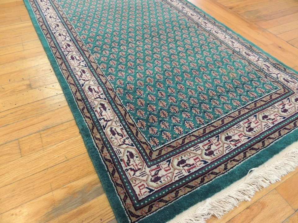 2x14  3x14   Meir Transitional Geometric LONG RUNNER  Oriental  Rug wool Green - Image 1 of 4