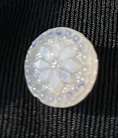 Antique Clambroth  Glass Flower Button Cover