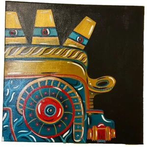 Tlaloc - Acryl Gemälde auf 12x12" Leinwand - Bild 1 von 1
