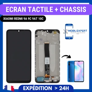 ECRAN + VITRE TACTILE SUR CHASSIS XIAOMI REDMI COMPATIBLE 9 9T 9A 9C 9AT 10A - Zdjęcie 1 z 1