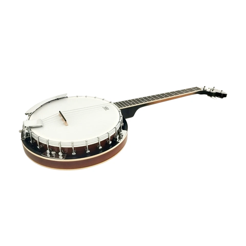 Caraya BJ004 4-String Tenor Banjo, Mahogany Resonator, digital tuner, picks, bag - Image 1 of 4
