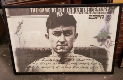 RARE 1998 The Game At The End Of The Century ESPN Ty Cobb Griffey Framed Poster Foto 1 de 4