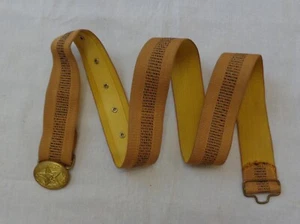 Vtg Soviet Red Army Officers Parade Belt USSR Yellow Brass Fittings Russian Star - Picture 1 of 14