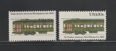 US EFO ERROR Stamps #2062 New Orleans Streetcar: Color Shift, wrong name! MNH - Image 1 of 2